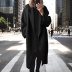 Chic Wool Long Trench Coat for Women Outerwear