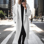 Chic Wool Long Trench Coat for Women Outerwear