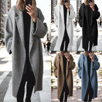 Chic Wool Long Trench Coat for Women Outerwear
