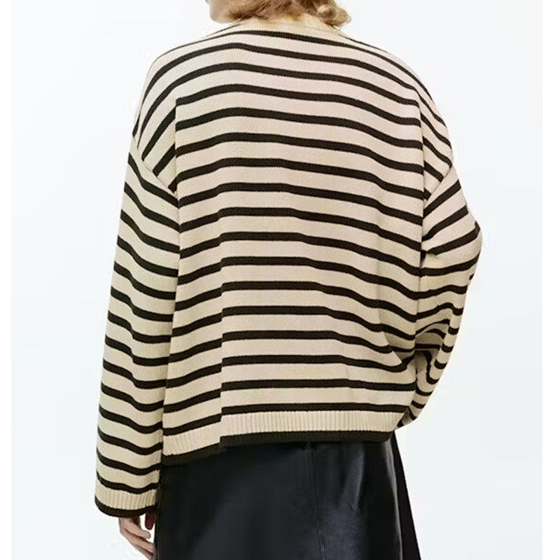 Striped Color Block Sweater for Women